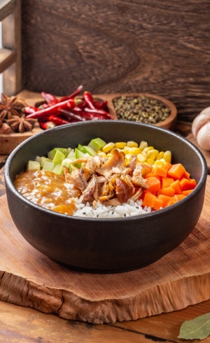 鸡腿土豆泥拌饭